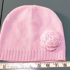 Sweet little knit hat for a little girl. One size .Pink